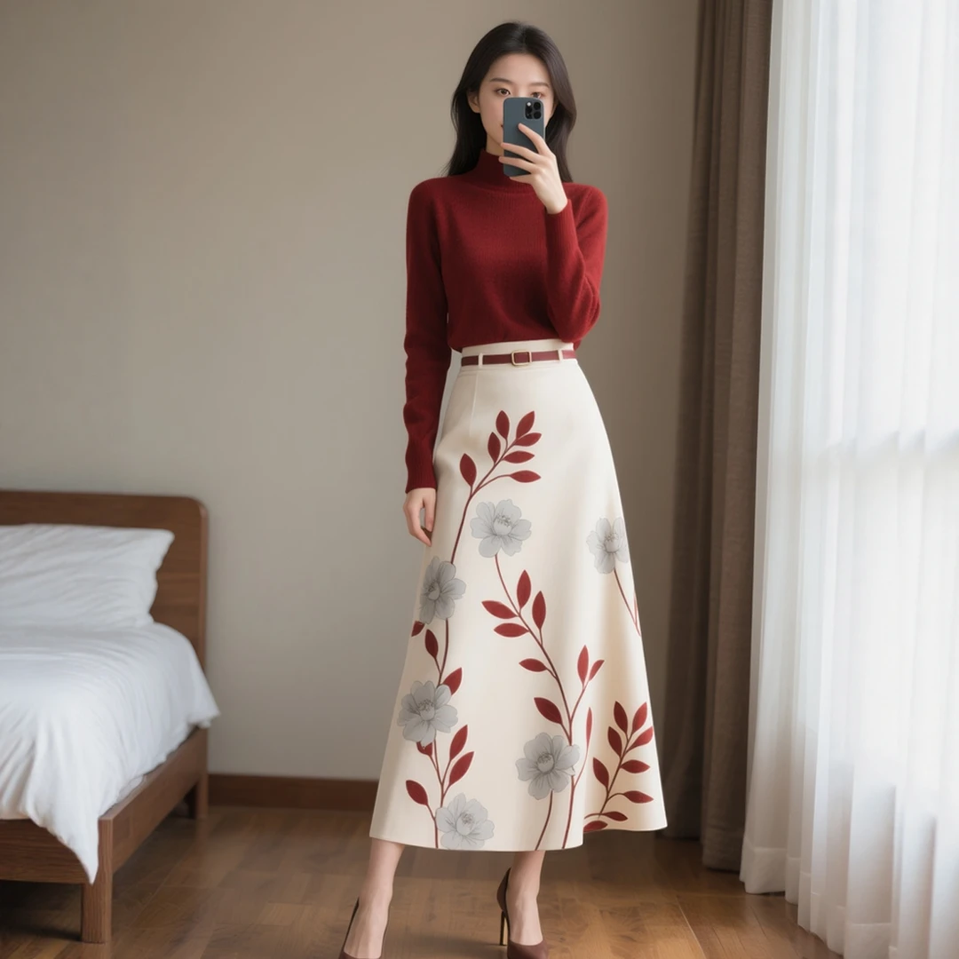 秋冬季新款女装时尚法式复古优雅毛衣两件套装半身裙子气质洋气潮