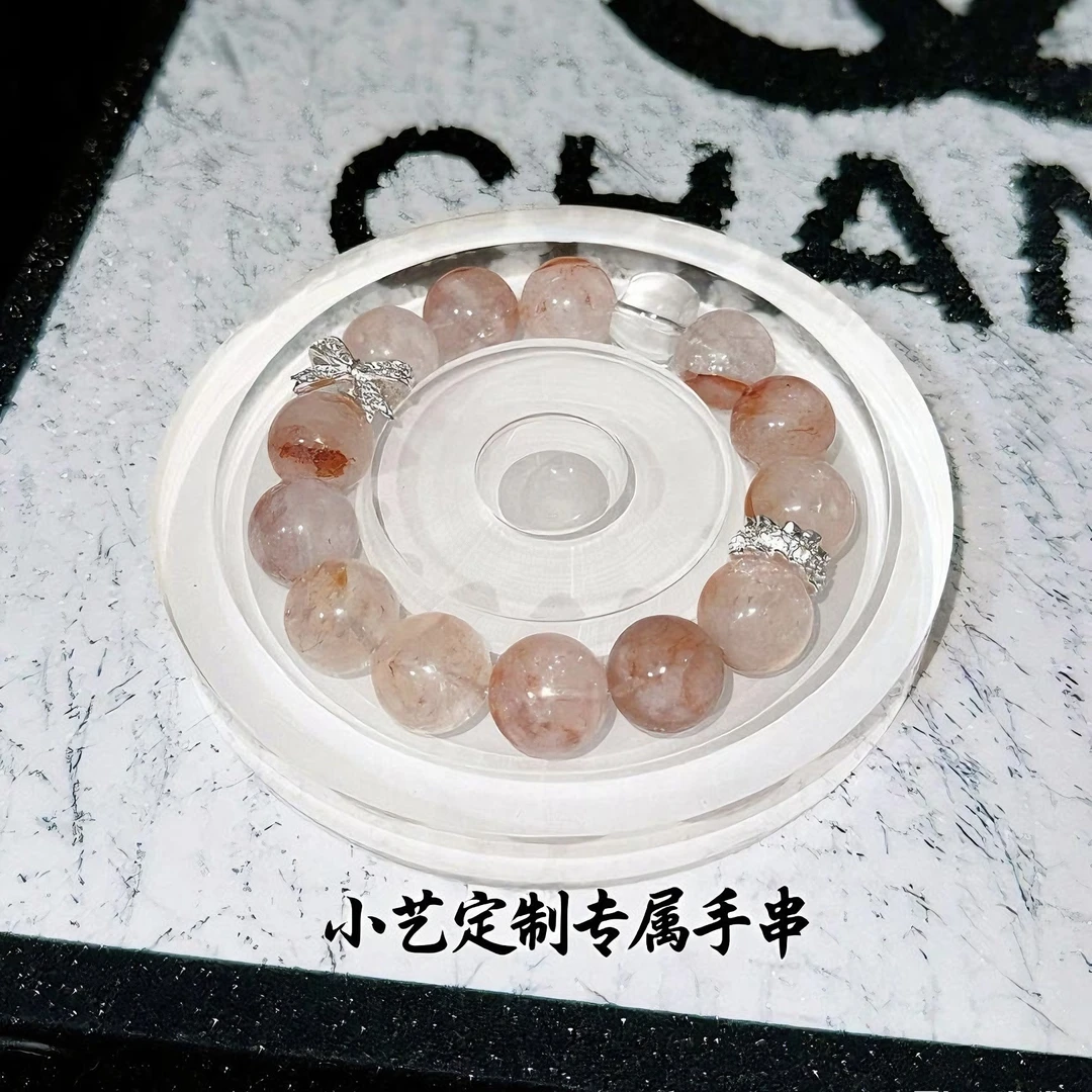 天然水晶招财纳福.锦鲤胶花手串