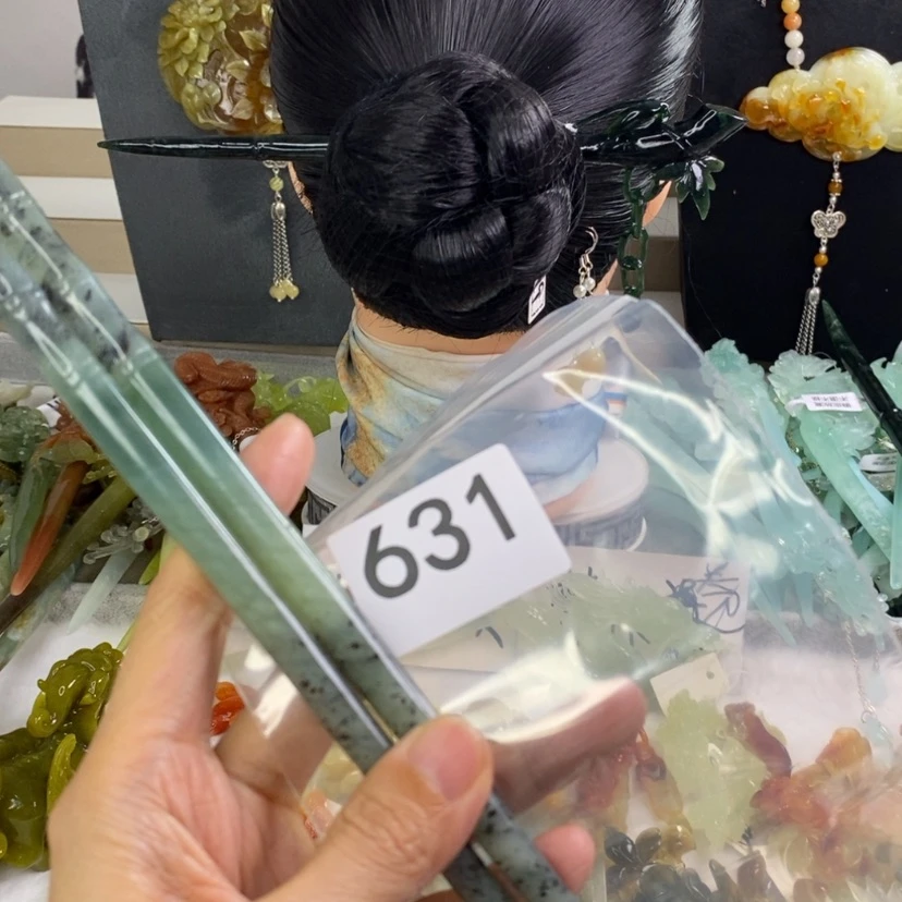 【闪购商品】岫玉发饰未镶嵌白*