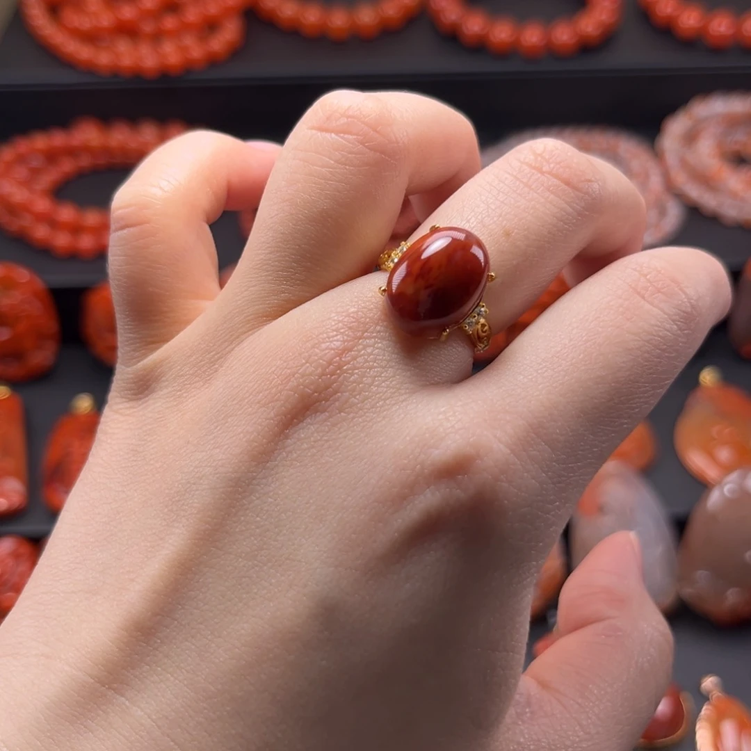 南红玛瑙南红银S925镶嵌