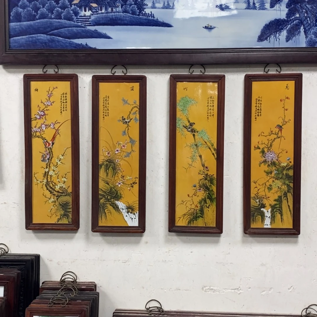 瓷片80*28*4景德镇瓷板画柴窑烧制