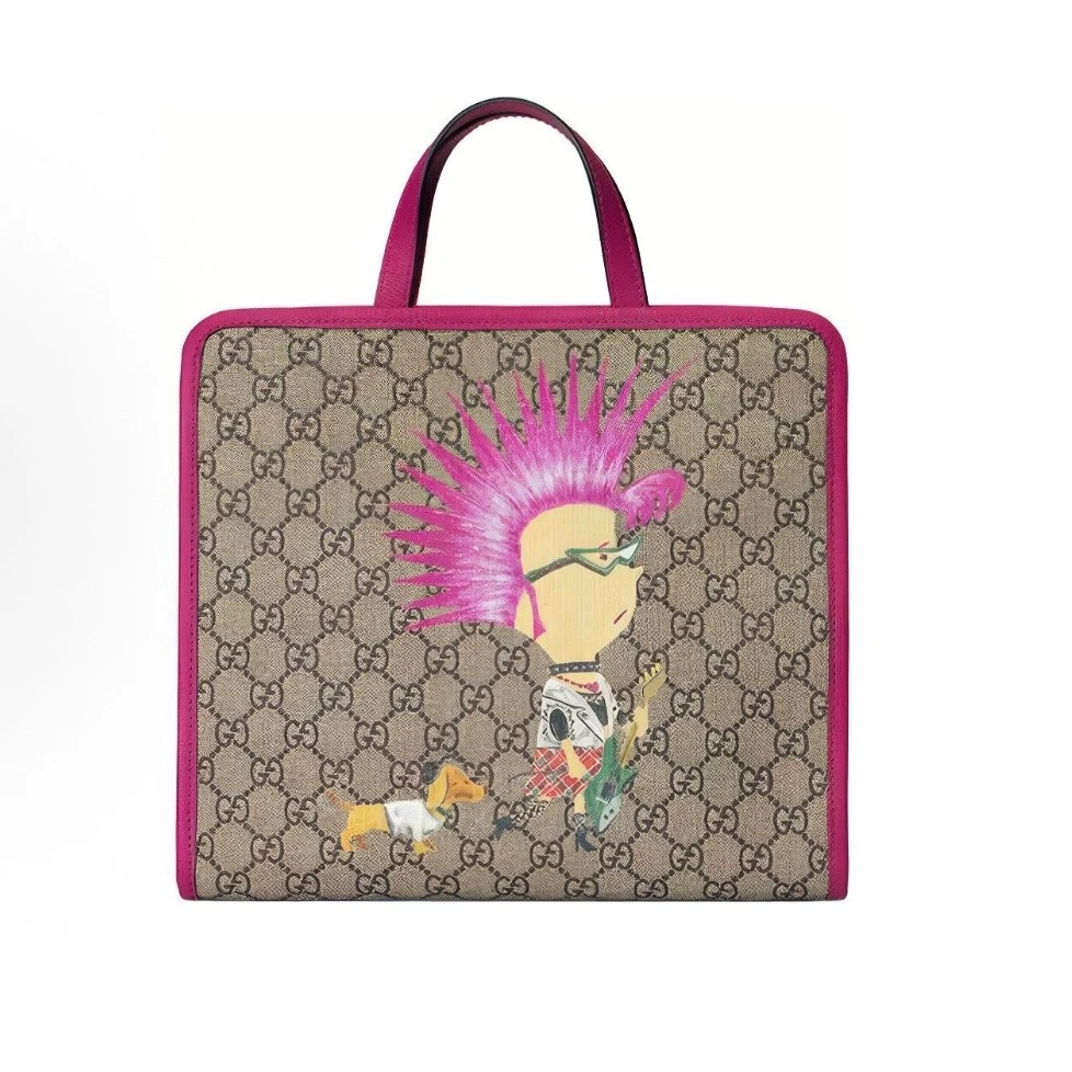 95新 GUCCI/古驰 新款摇滚爆炸头手提儿童包 12513849女包二奢