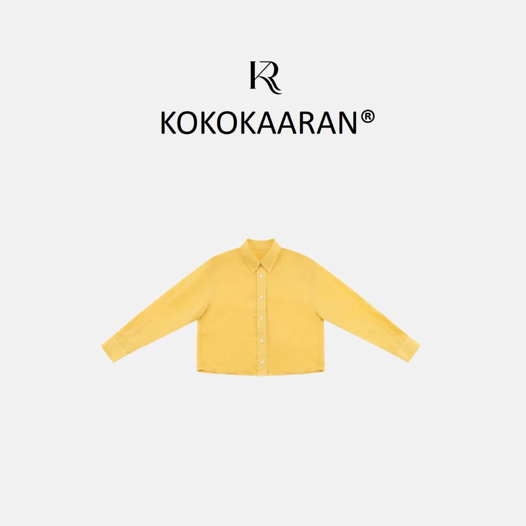 kokokaaran/可可咔伦【100苎麻】复古度假风显白翻领衬衫SH250408