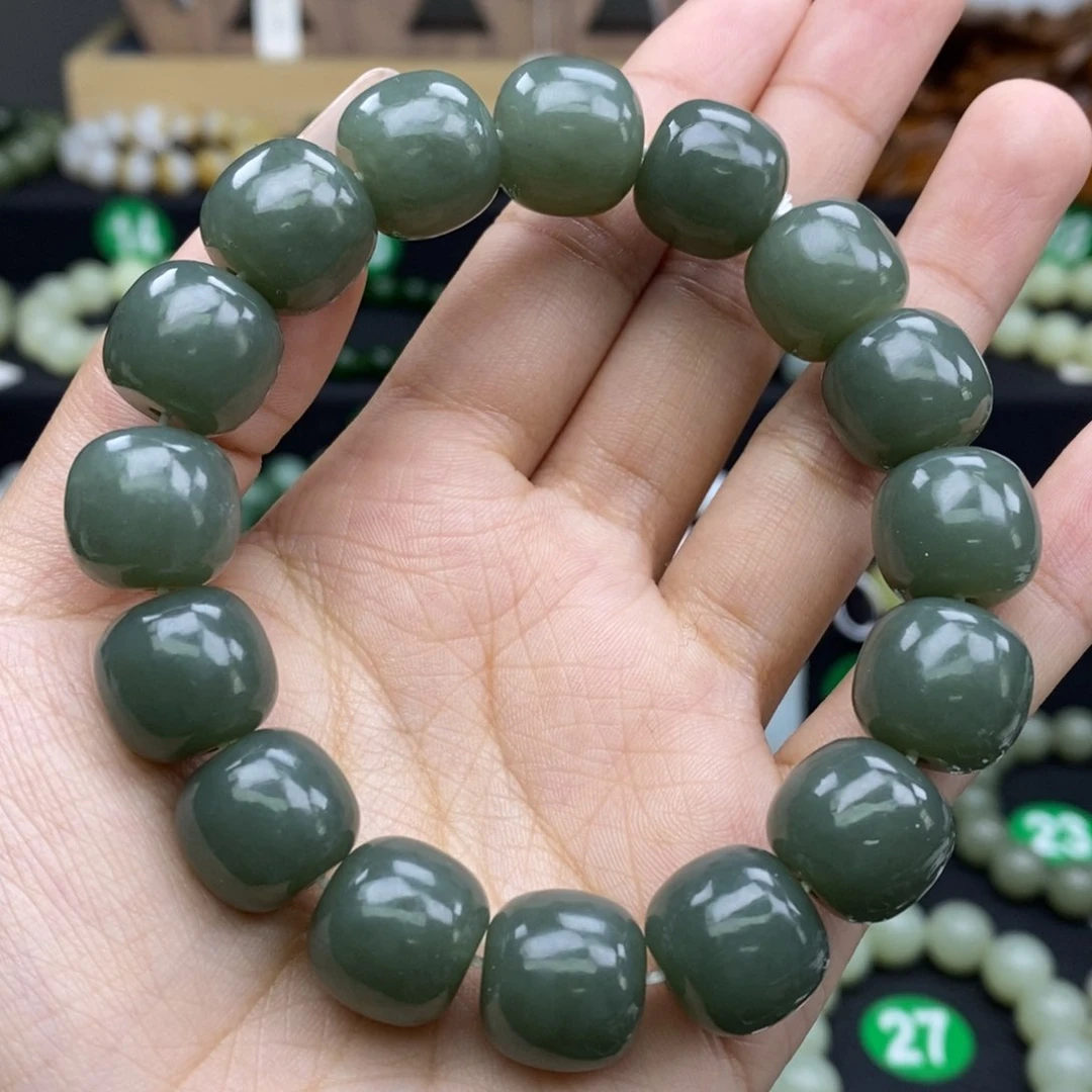 和田玉手链未镶嵌14mm