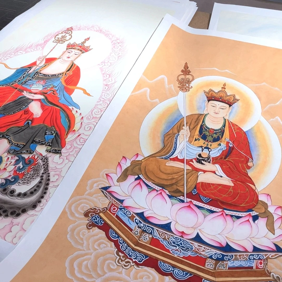 茶***③国画地藏王菩萨两幅一起