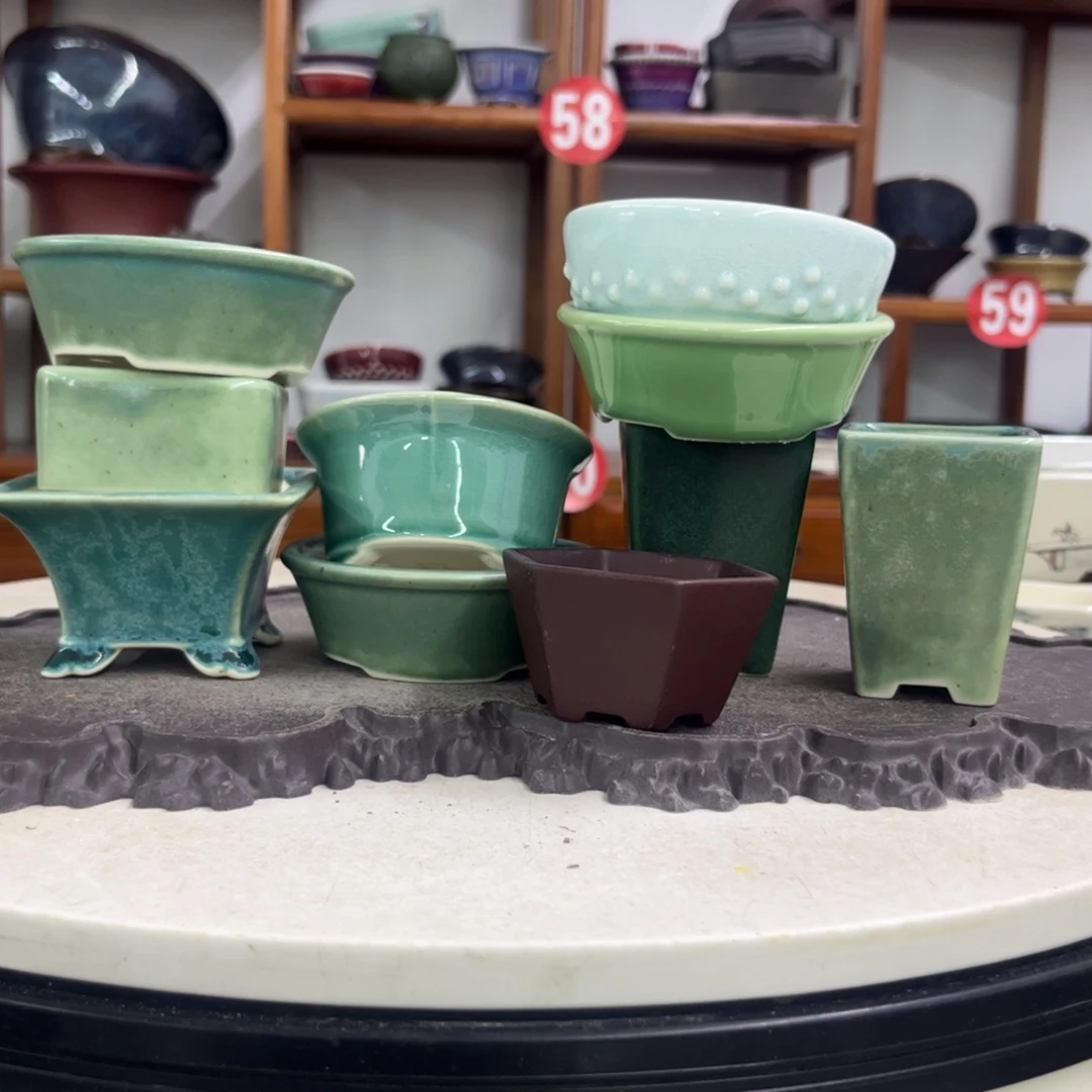 紫砂花盆桐*兮瑕疵各3个