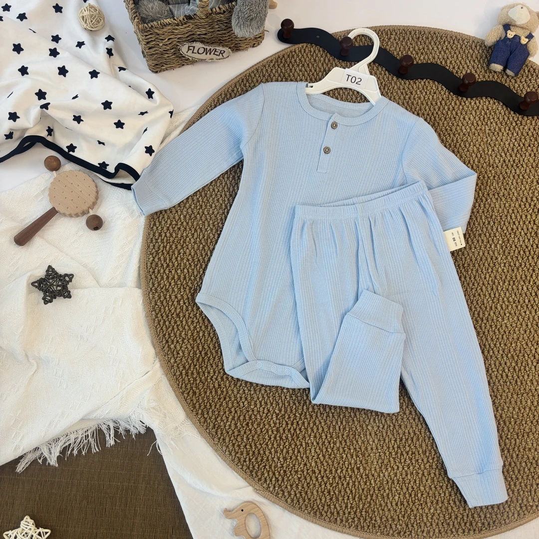 T系列 包屁衣套装春秋款纯棉开门襟包屁衣套装婴儿长袖包屁衣套装