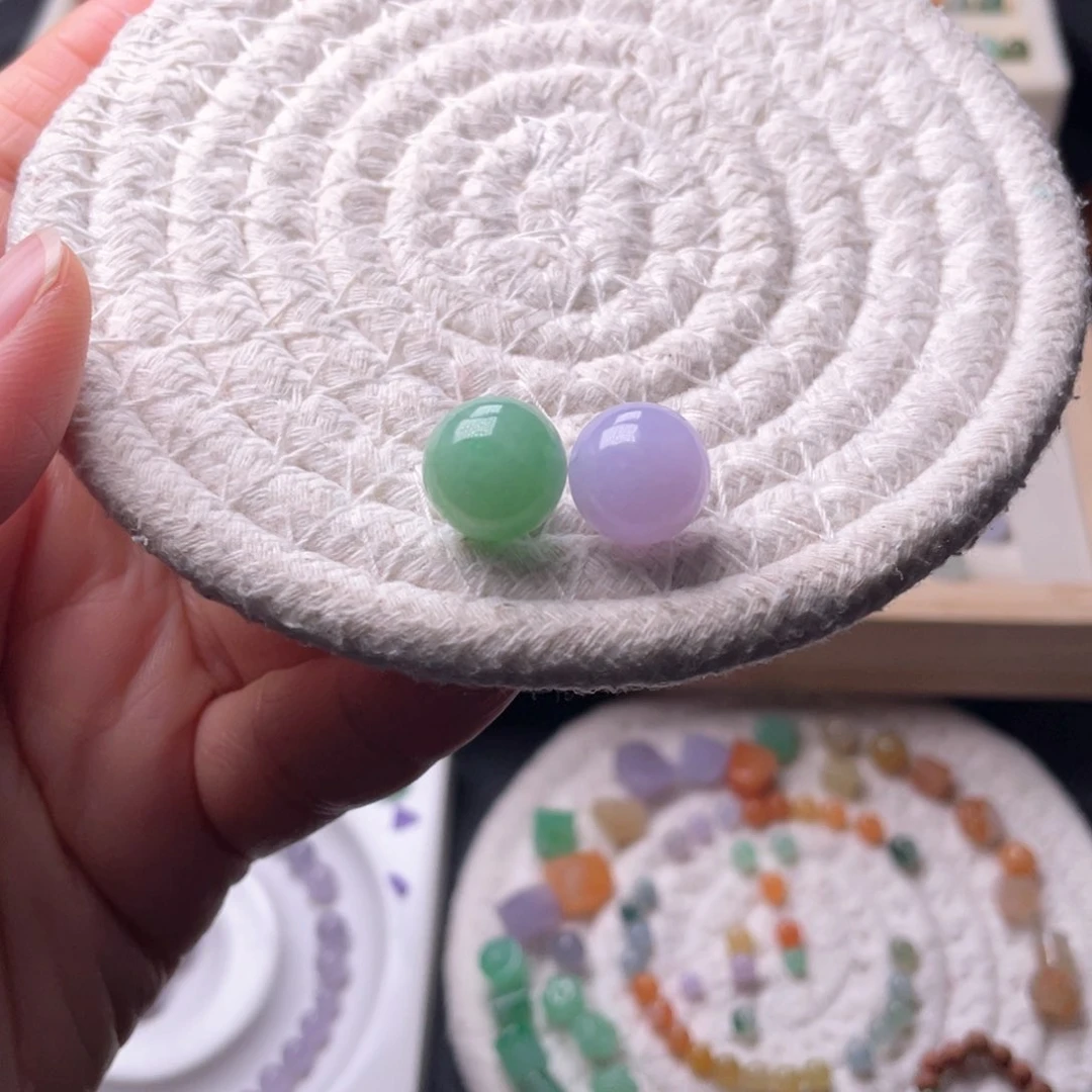 未镶嵌手链翡翠卡12绿珠紫珠一组