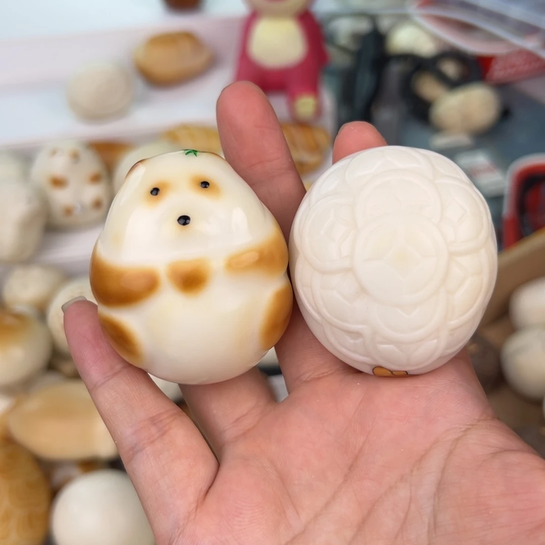 菩提根/象牙果把件小*定制熊猫和金钱富甲补差价