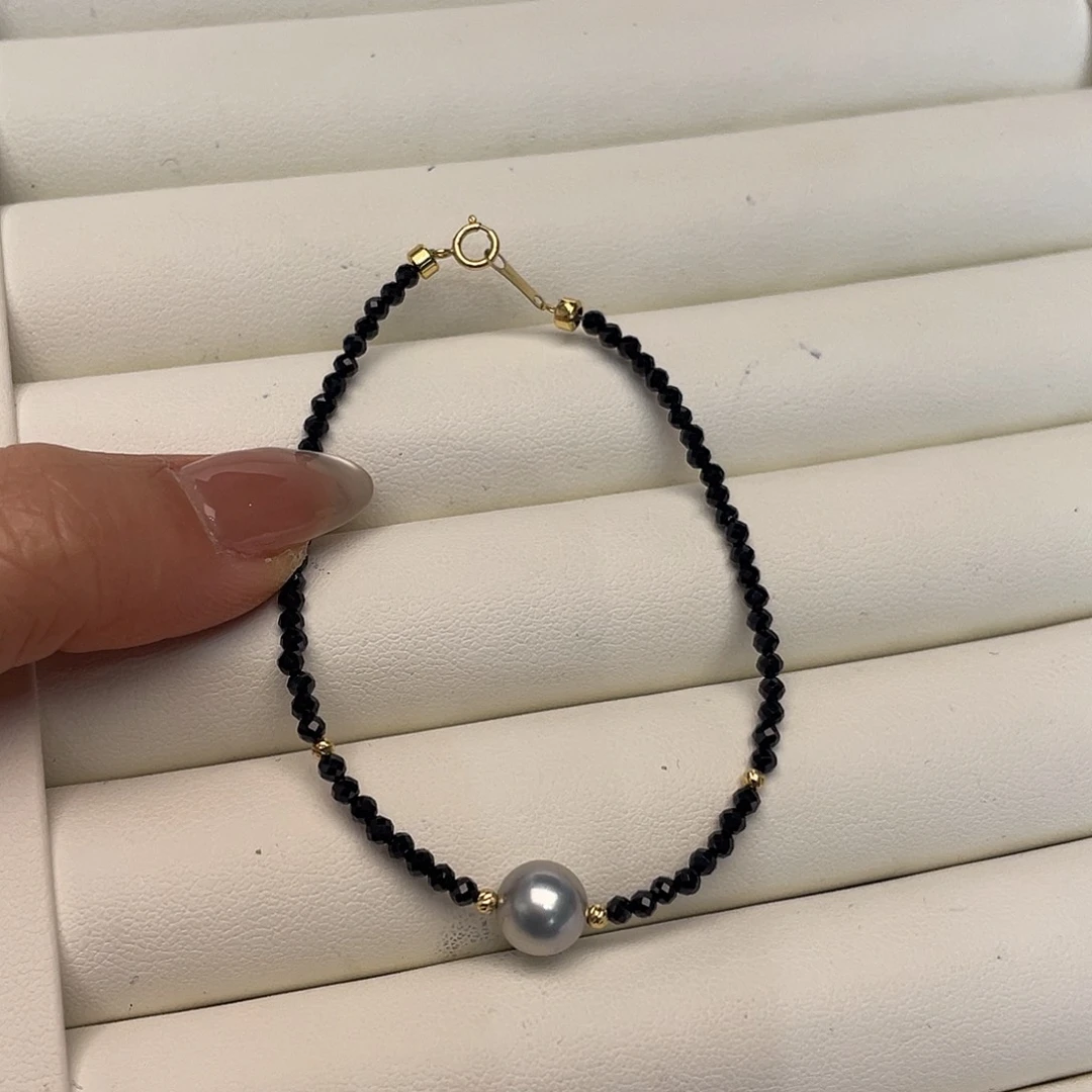 手绳海水珍珠18K金镶嵌
