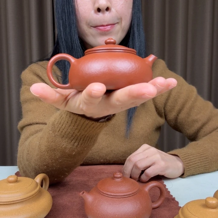 茶壶紫砂30目朱泥寒江150cc全手工