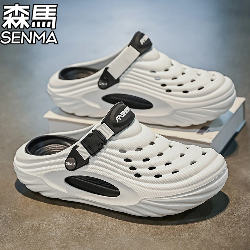 森马洞洞鞋男夏季外穿防滑防臭包头拖鞋男士开车两用运动沙滩凉鞋