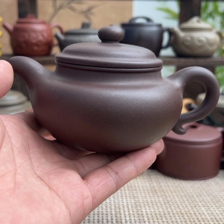 紫泥茶壶宜兴原矿紫砂老紫泥仿古、280CC