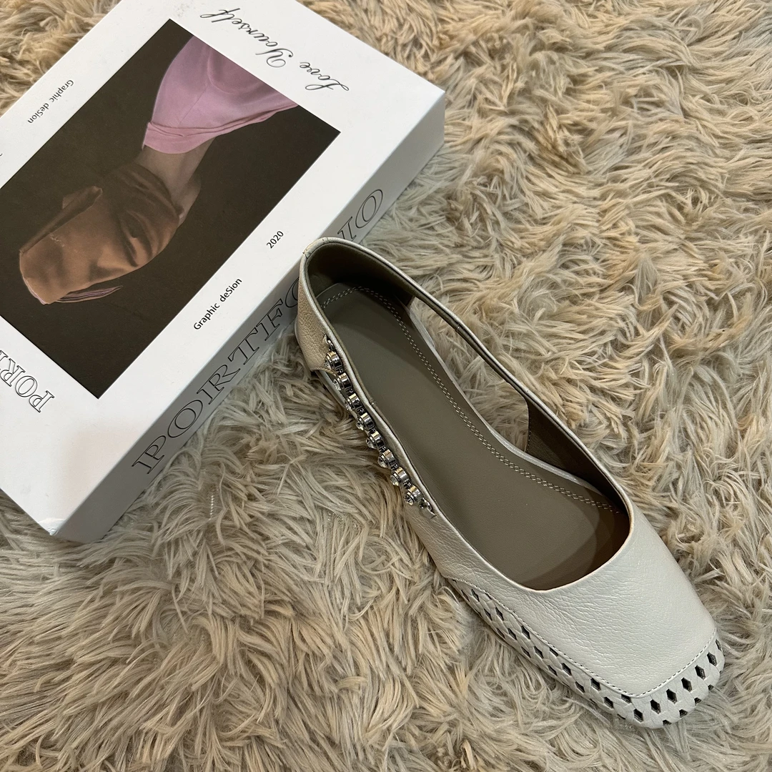 夏季透气编织粗跟镂空浅口单鞋低跟舒适慵懒风韩系B728-171