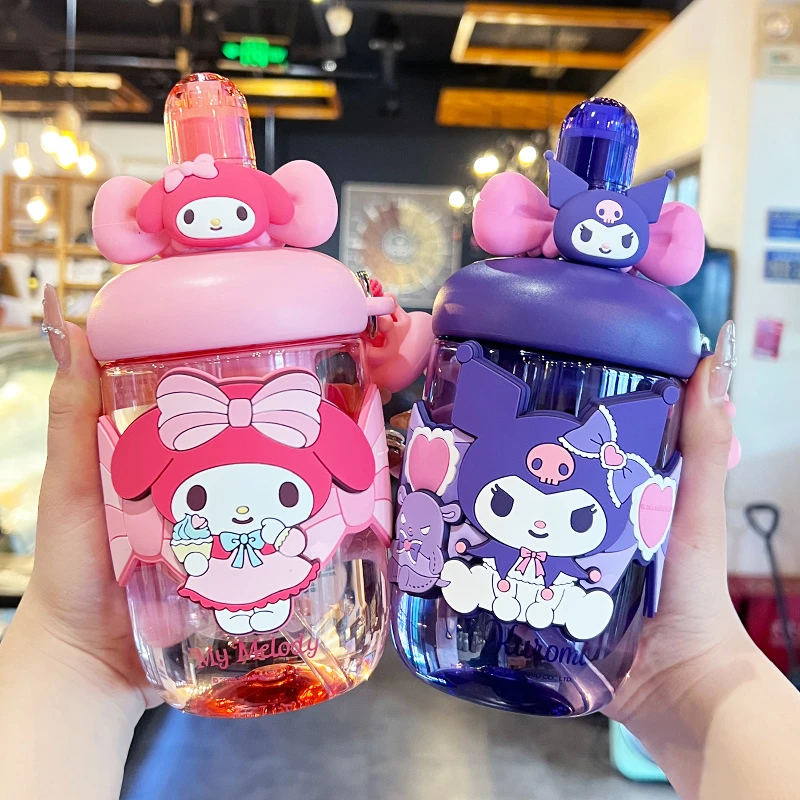 HelloKitty儿童水杯大容量专用可爱学生吸管杯子女生高颜值带夏天