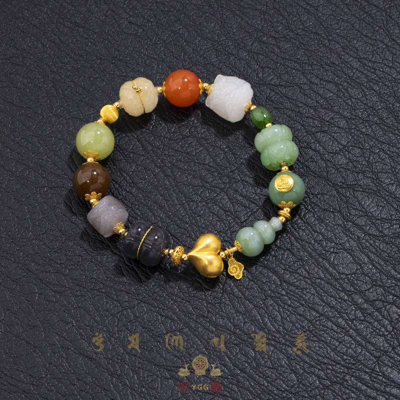 员格格/18K金/传承品和田玉多宝手串/FWYDO07(多样性发)