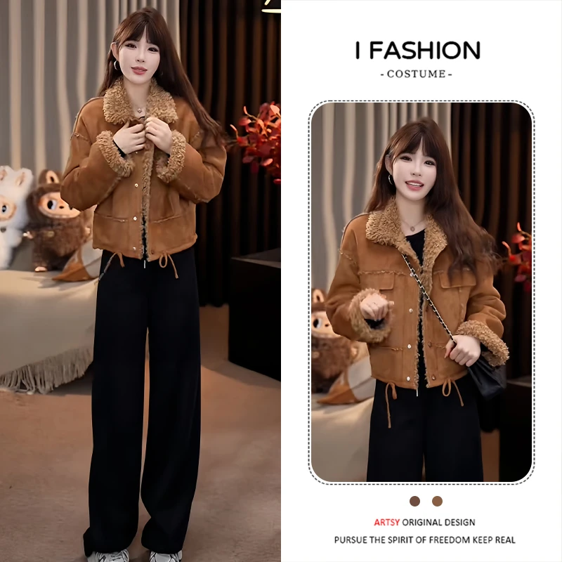 绝美巨好看的毛领小外套女2025新款冬季加绒棉衣洋气独特别致棉袄