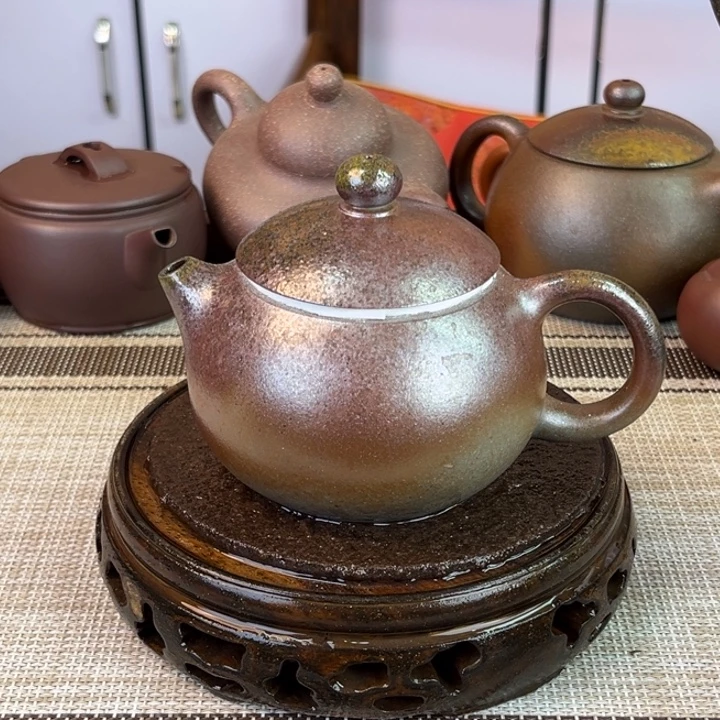 紫砂茶壶底槽清柴烧220cc