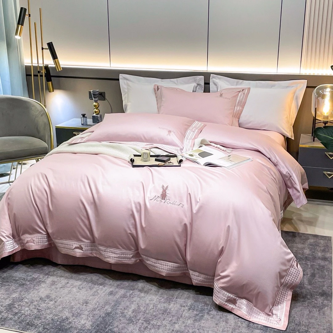 【金太阳】120支匹马棉 长绒棉 四件套 绣花 轻奢高档刺绣纯色