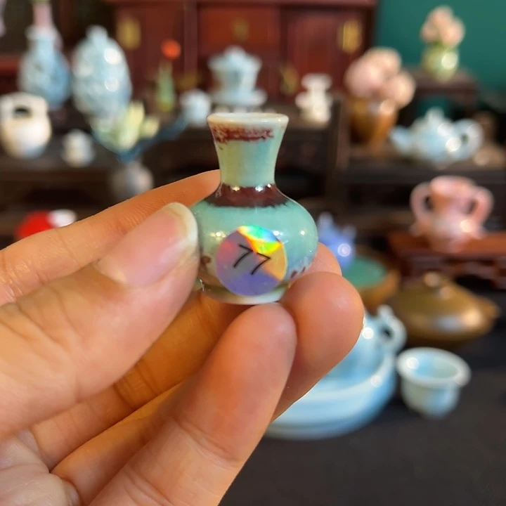 摆件微陶老王迷你花瓶