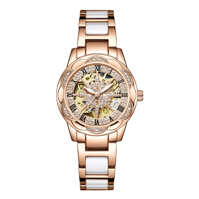 时尚 太阳花·高端透背陀飞轮女士经典气质腕表2880 H