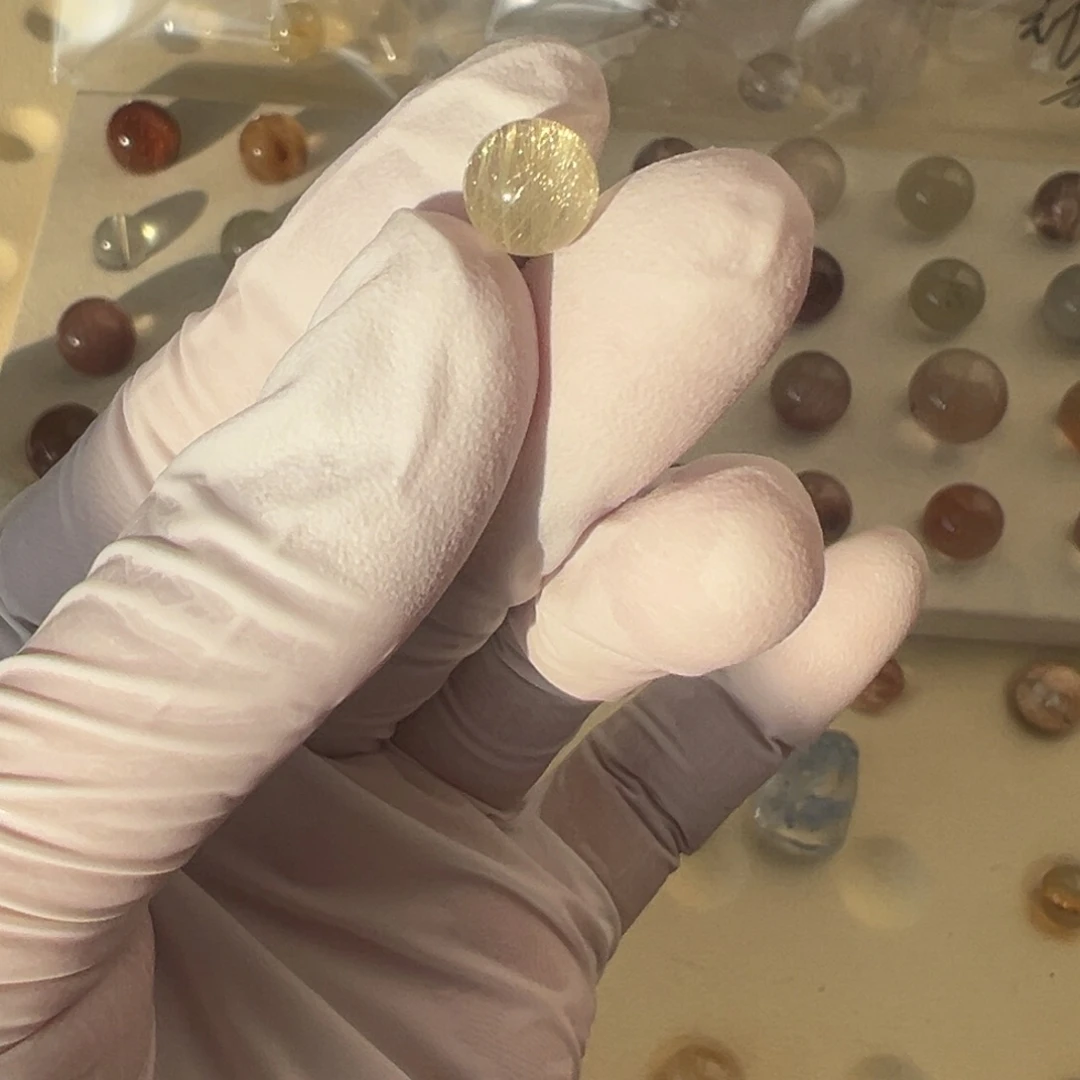 水晶发晶单珠7.5mm打孔不退换未镶嵌R****n