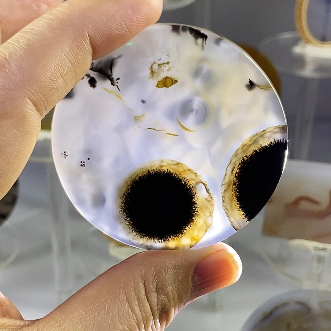 合成碳硅石非金属时尚图纹画面石饰品