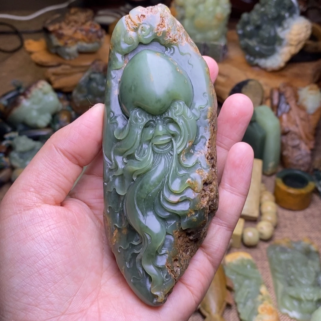 迪***心岫岩河磨玉（透闪石质玉）未镶嵌把件