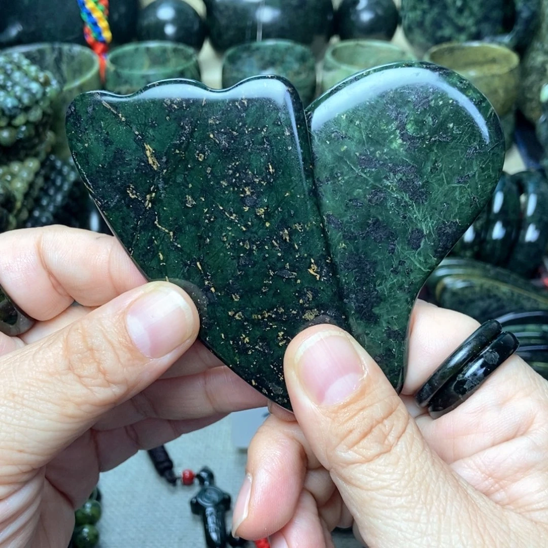 蛇纹石玉未镶嵌刮痧板