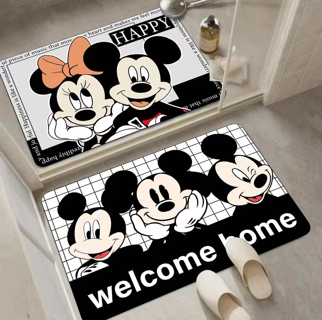 两件套装  40*60厘米硅藻泥新款卡通可爱吸水吸油浴室厕所地垫