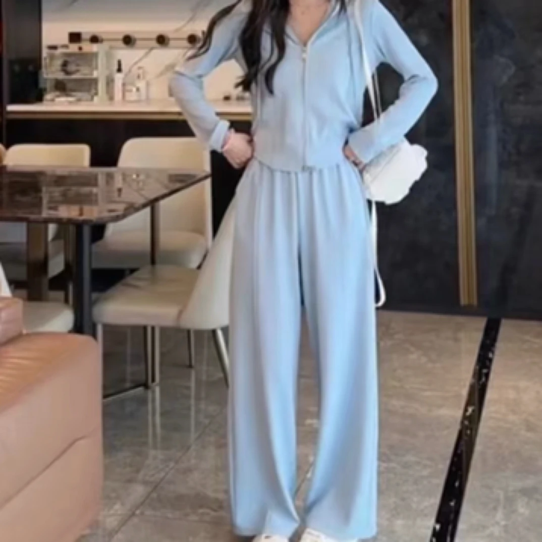 小两口鸿显瘦气质网红减龄休闲裤两件套288