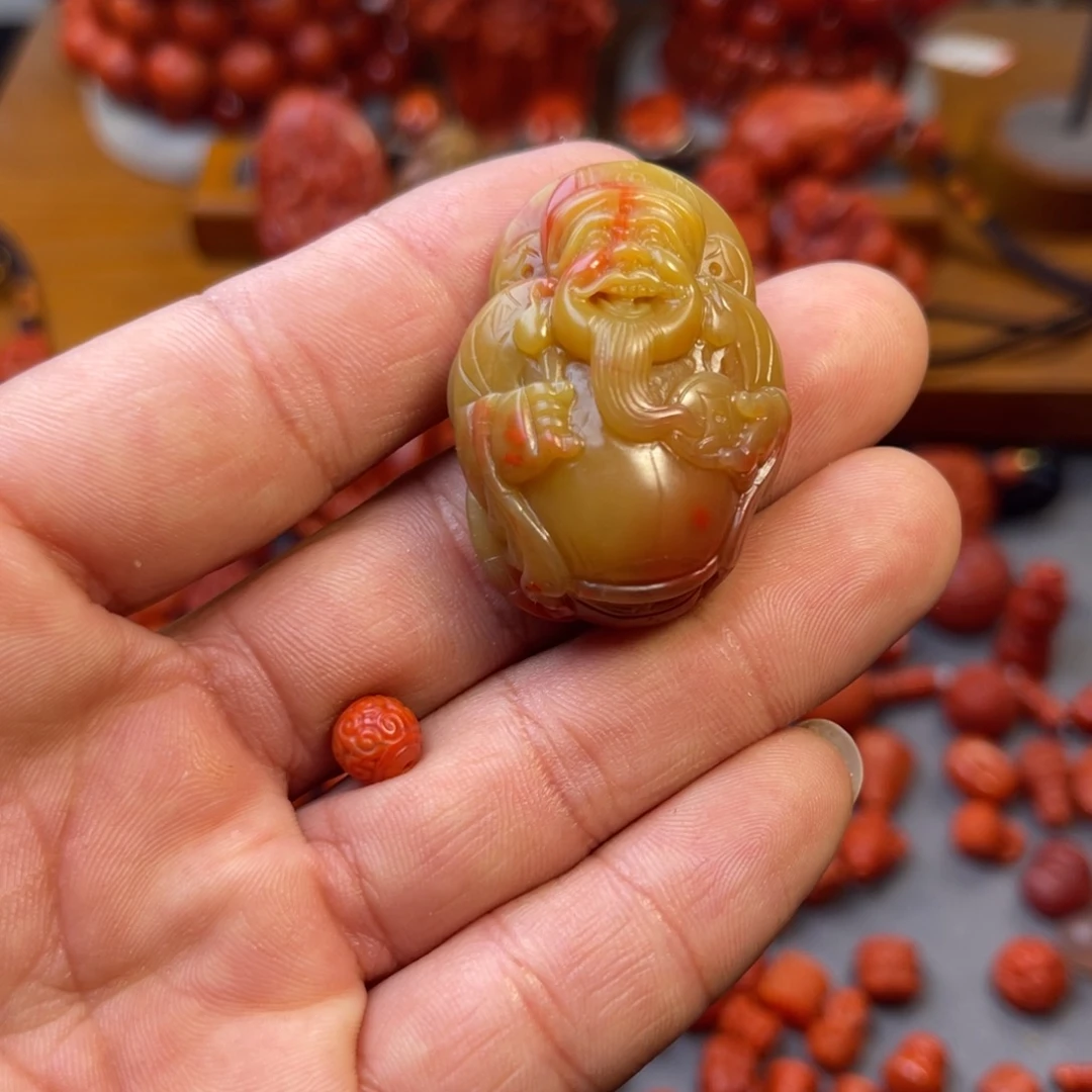 南红玛瑙未镶嵌川料精工财神吊坠