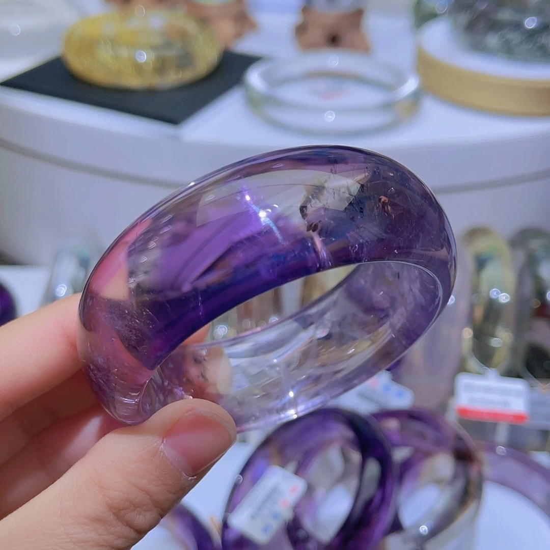 水晶手镯未镶嵌天然乌拉圭紫水晶手镯
