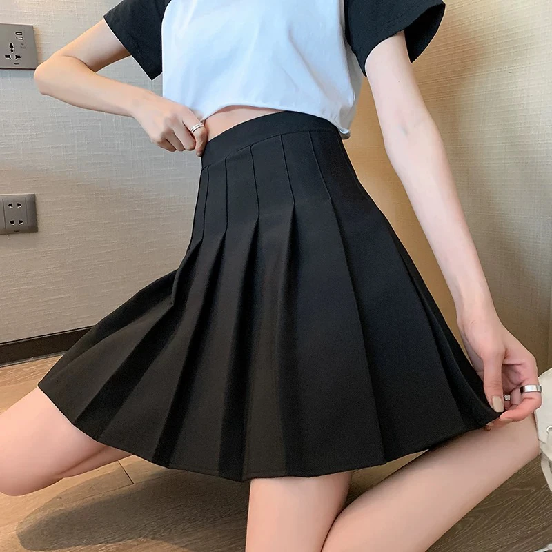 百褶裙女夏季新款大码梨形身材短裙小个子高腰显瘦a字百搭