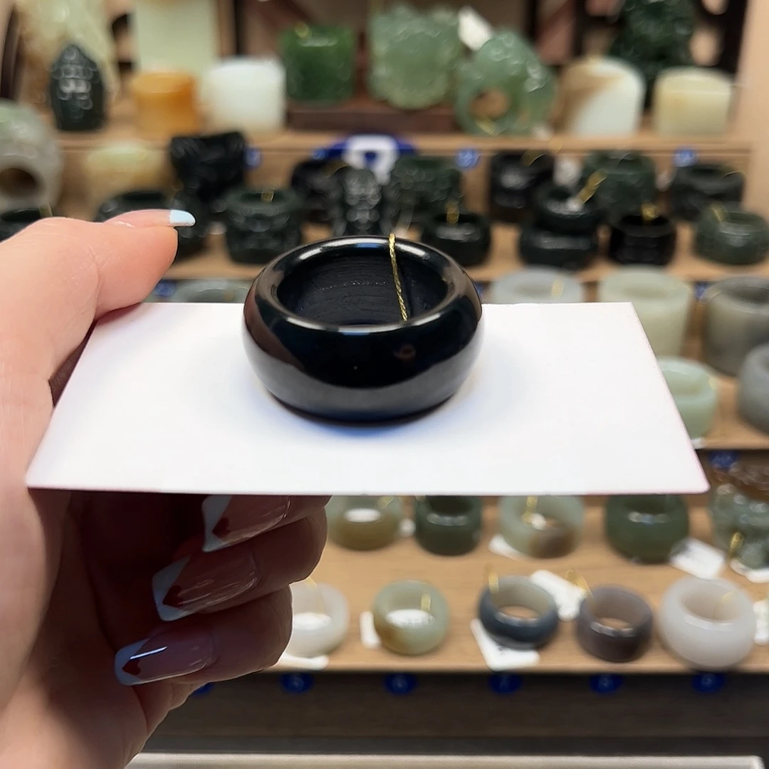 和田玉未镶嵌戒指24内径36号