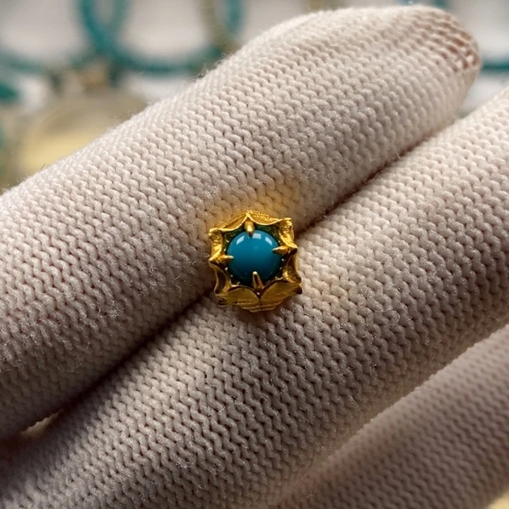 绿松石珠宝奇石18K金镶嵌A331