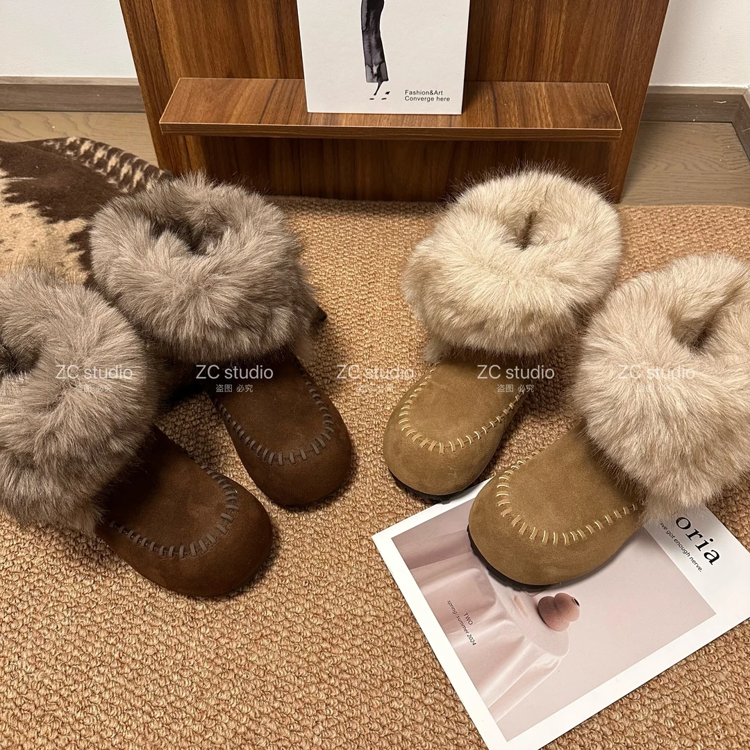 【珍珍家】 “冬日氛围” 4公分 增高两穿短靴加绒2025冬季新款