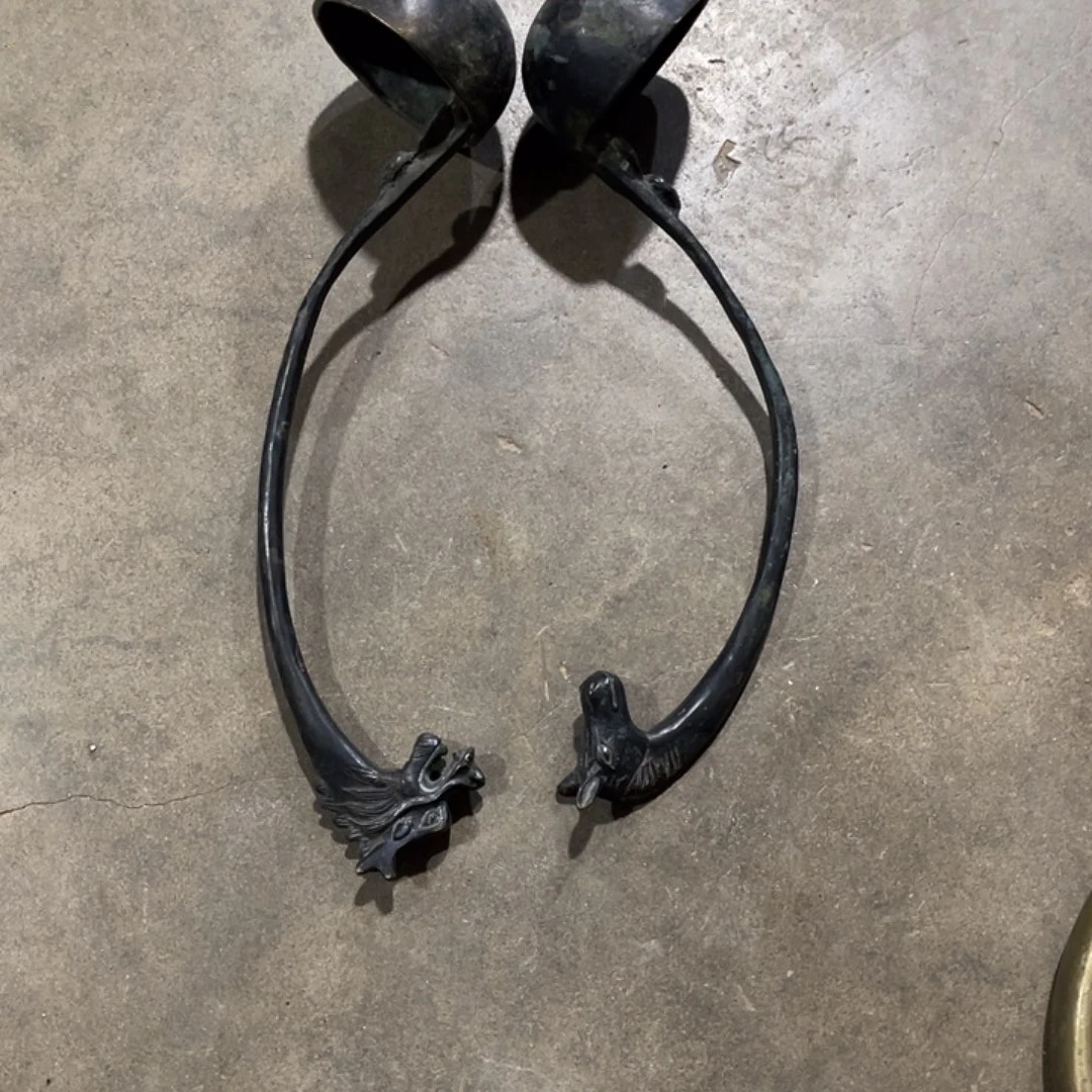 家***旺铜铜勺子两件品相完好