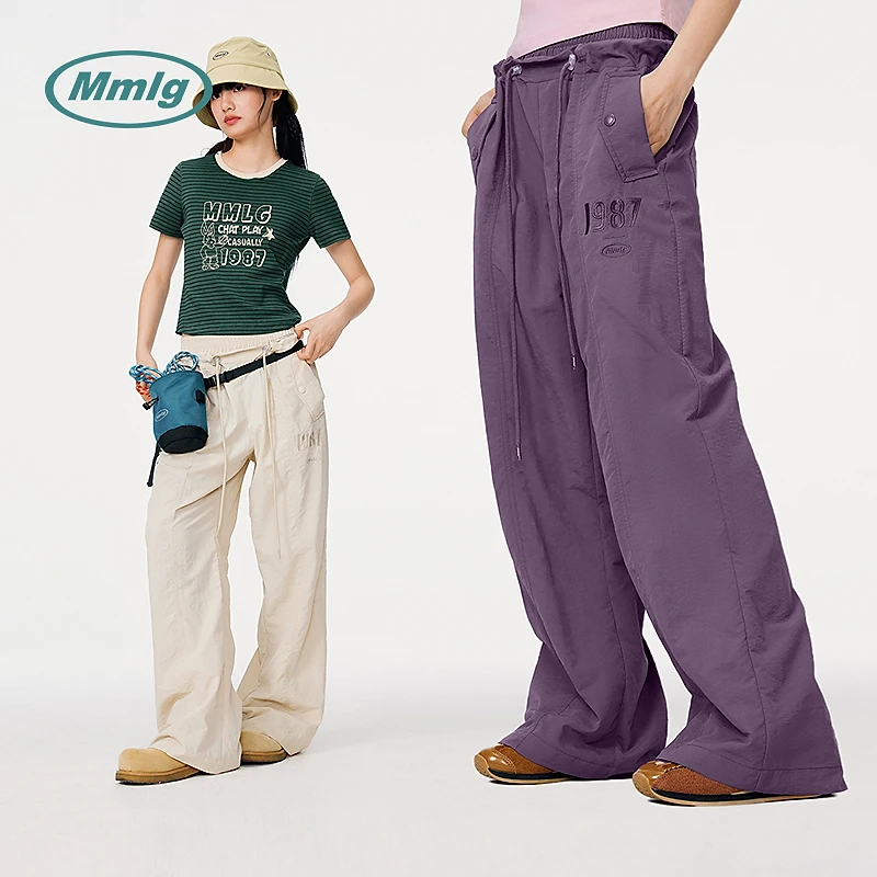 Mmlg2025夏季新款韩系休闲运动裤显瘦宽松直筒长裤男女同款FQK021