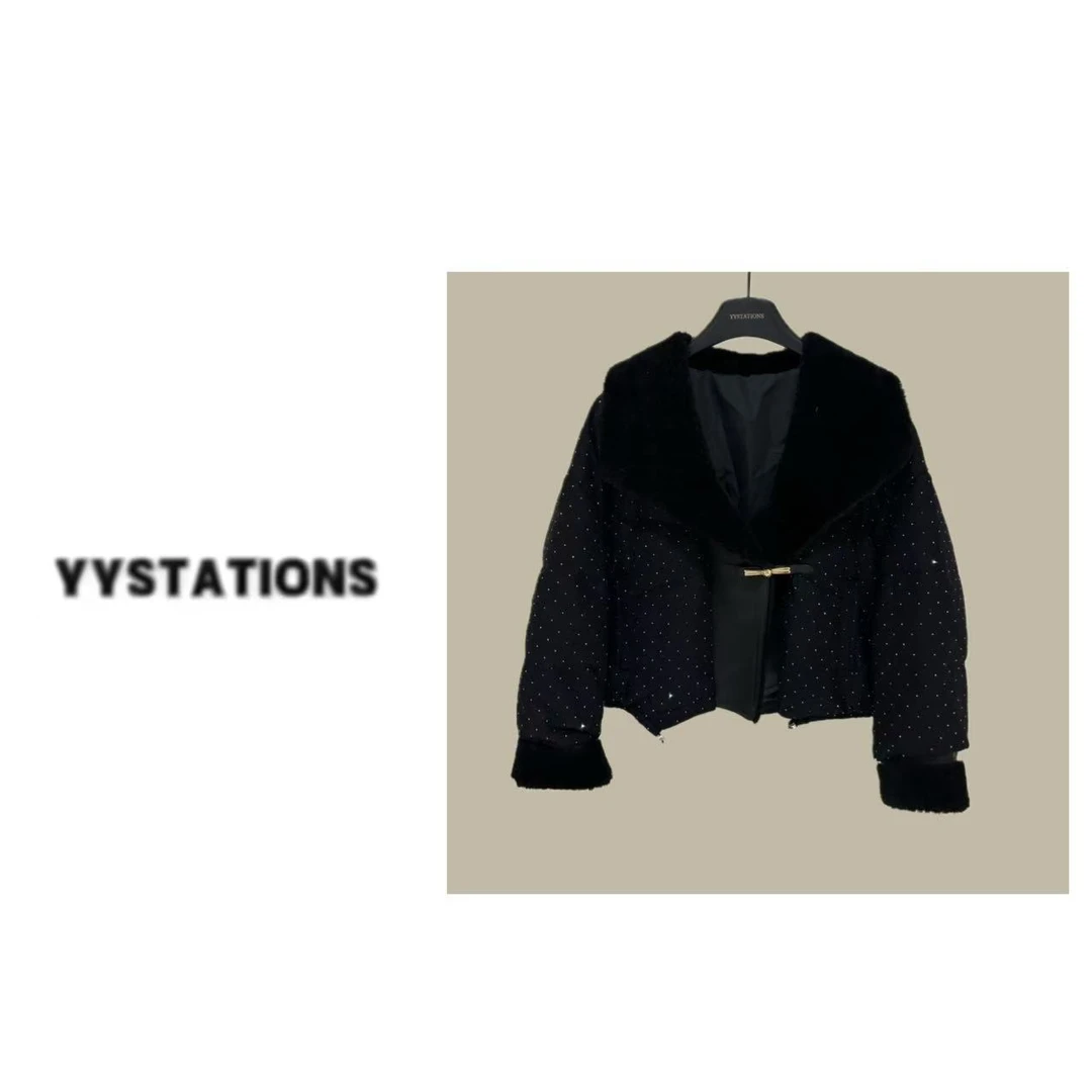 YYSTATIONS【星空！】优雅满天星烫钻气质保暖外套-81267