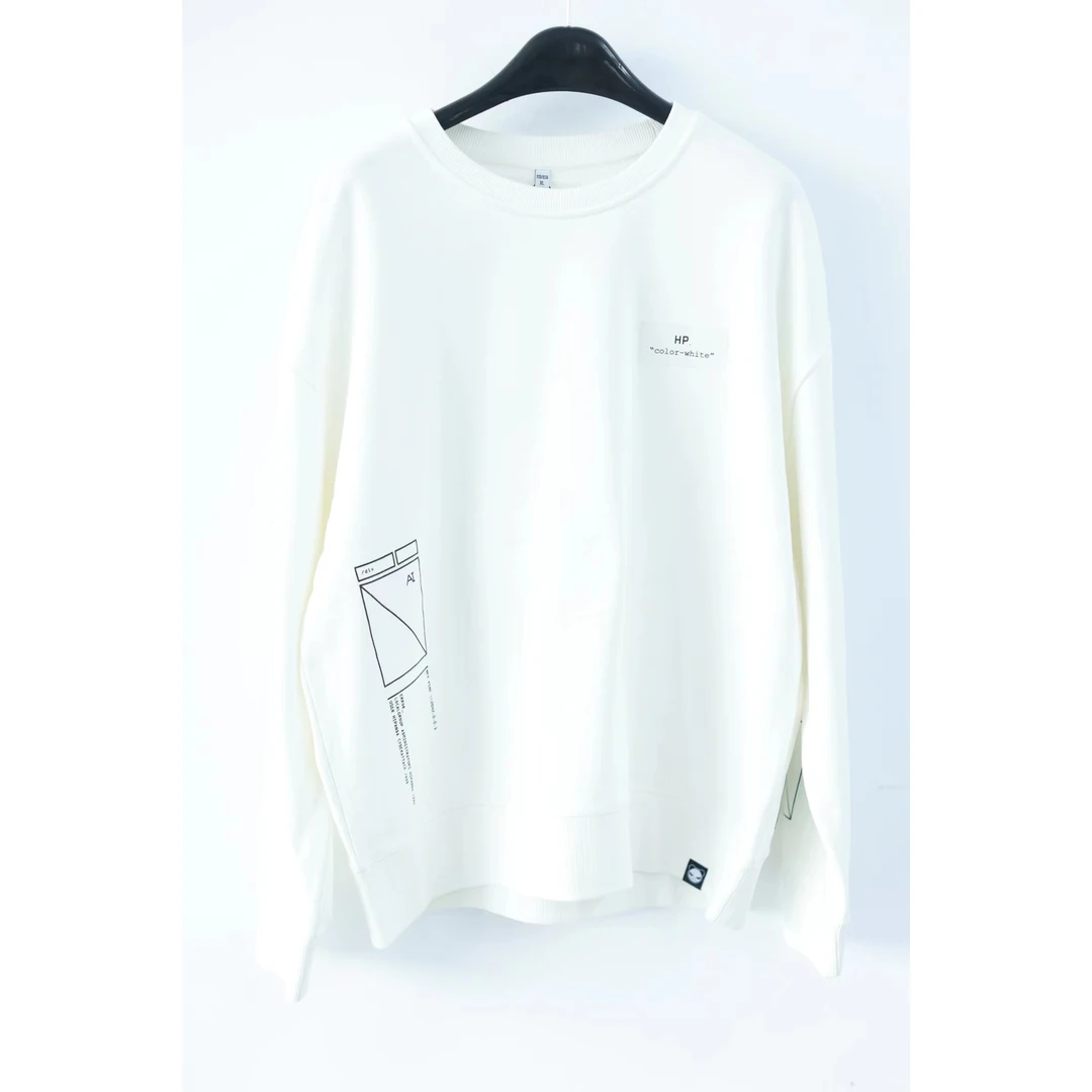 女代码印花圆领套头卫衣