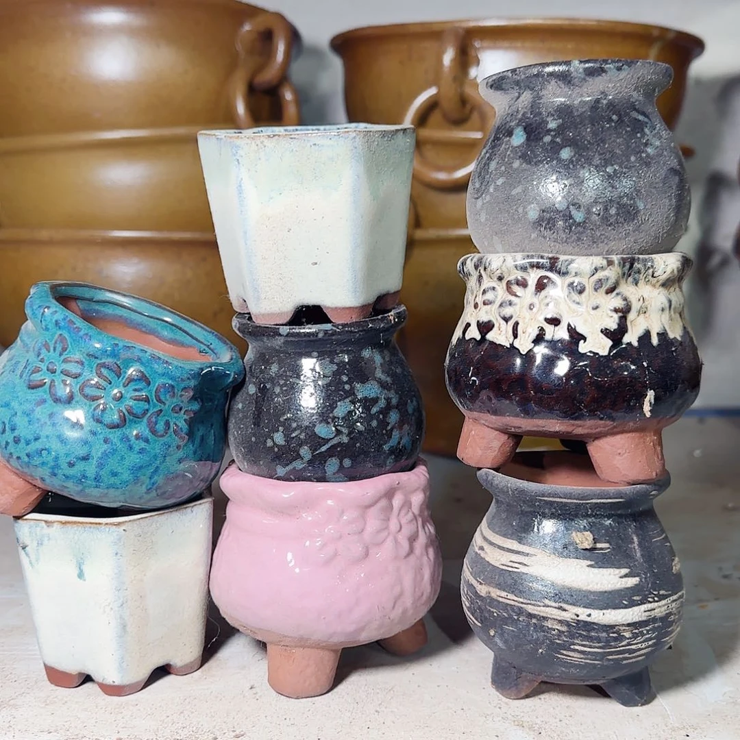 紫砂花盆高7口7:：