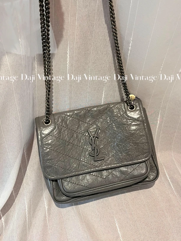 95新 YSL/圣罗兰 大吉一店/YSL圣罗兰水泥灰mini niki