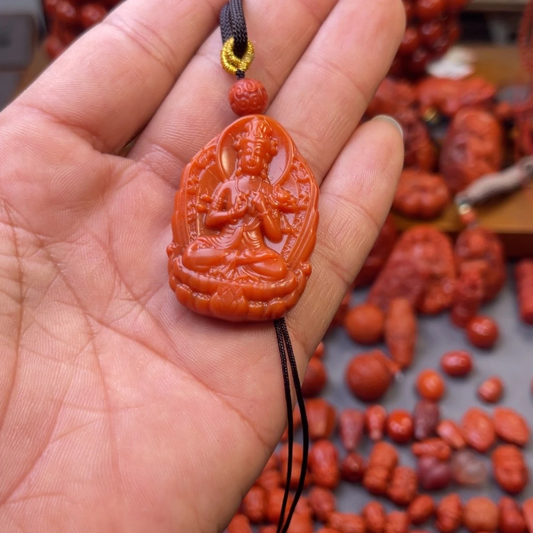 南红玛瑙未镶嵌保山精工观音吊坠