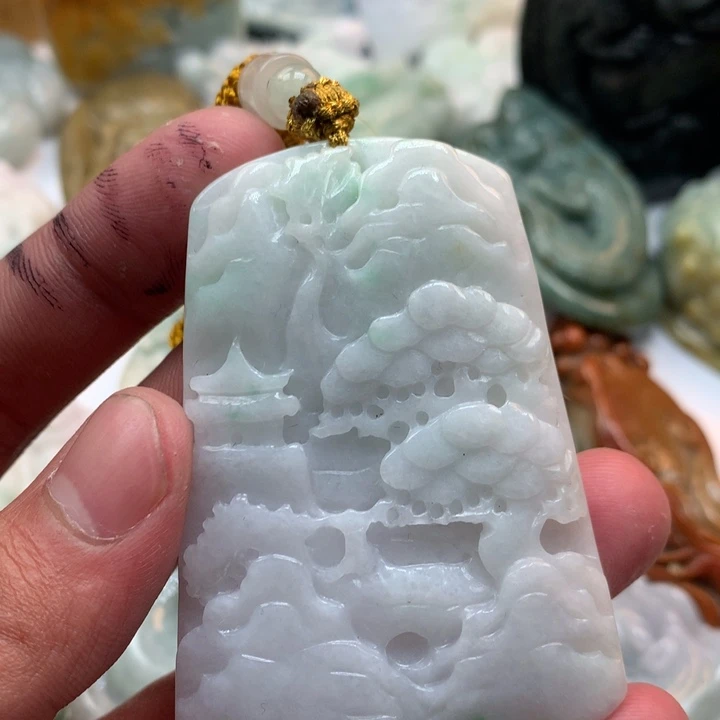 翡翠未镶嵌颈饰保真天然a货翡翠