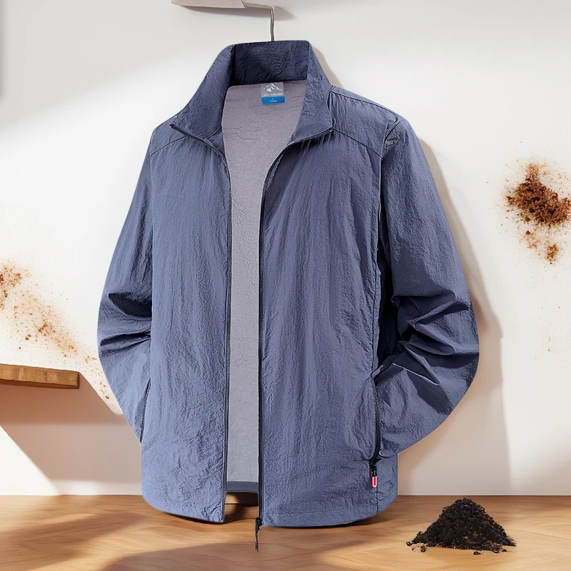 男士夏季超薄透气立领防晒衣户外休闲钓鱼适用轻薄运动风皮肤衣