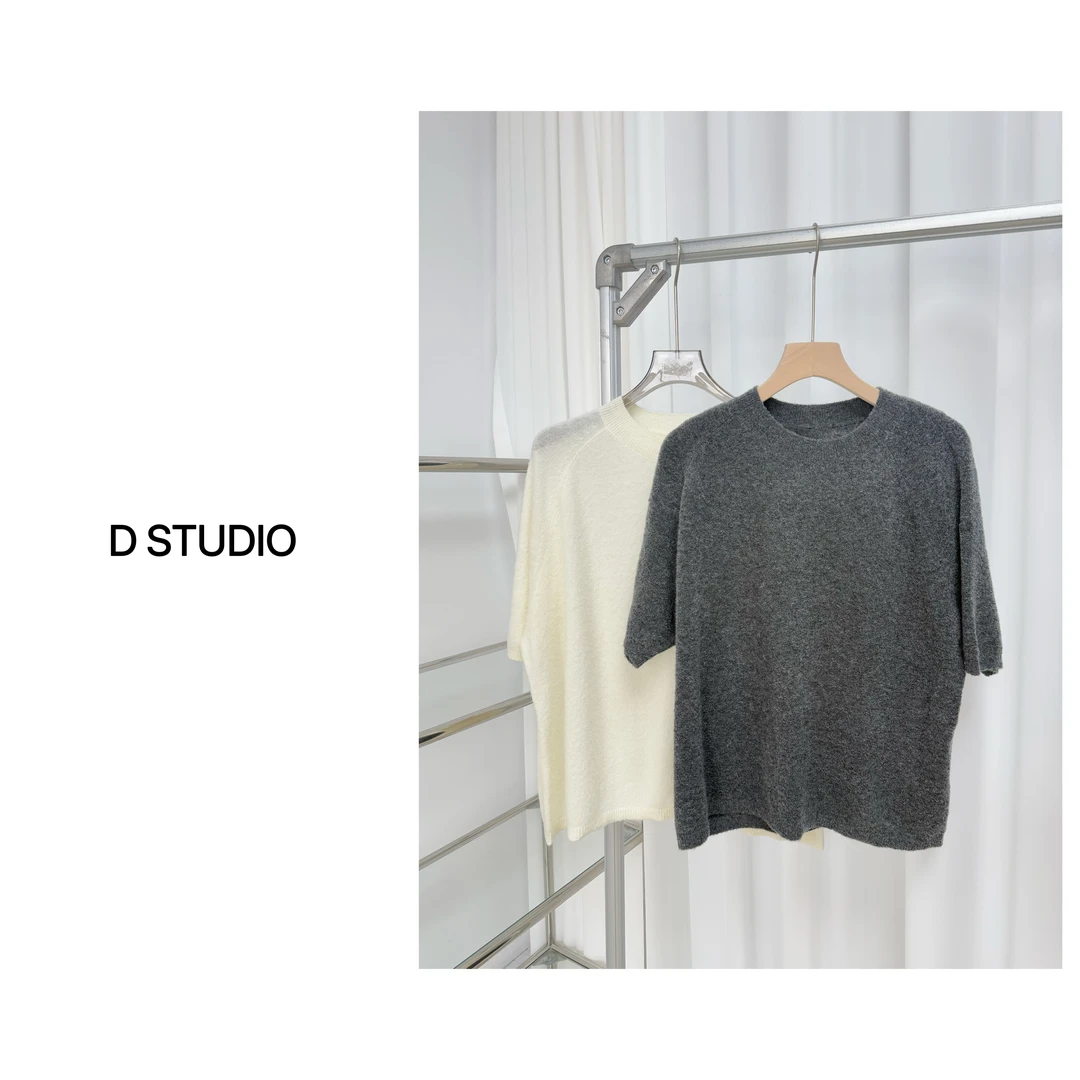 D STUDIO 慵懒风针织中袖T恤D2620