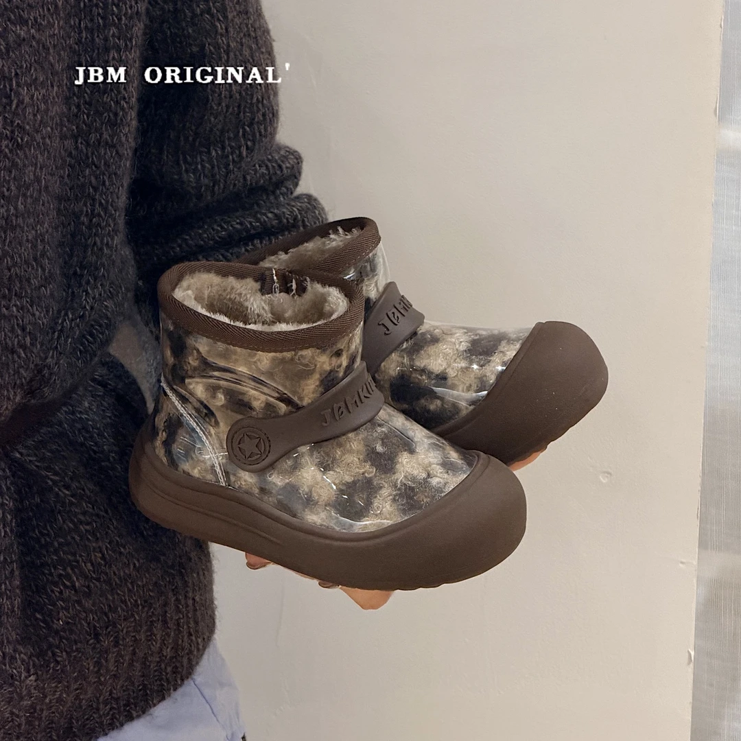 儿童加绒雪地靴防水大棉鞋冬季2025新款男女童保暖防滑户外棉靴潮