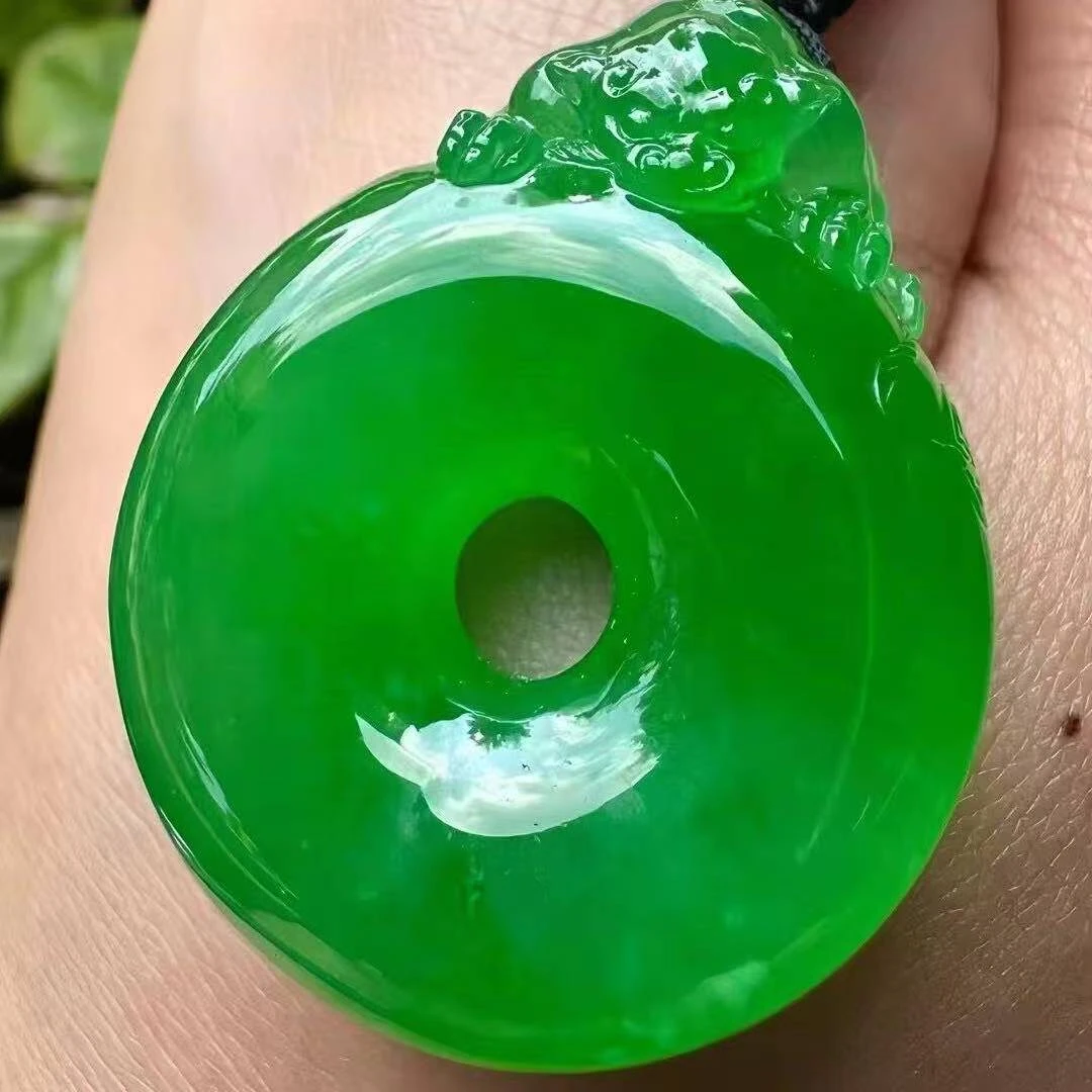 天然缅甸翡翠A货平安扣吊坠