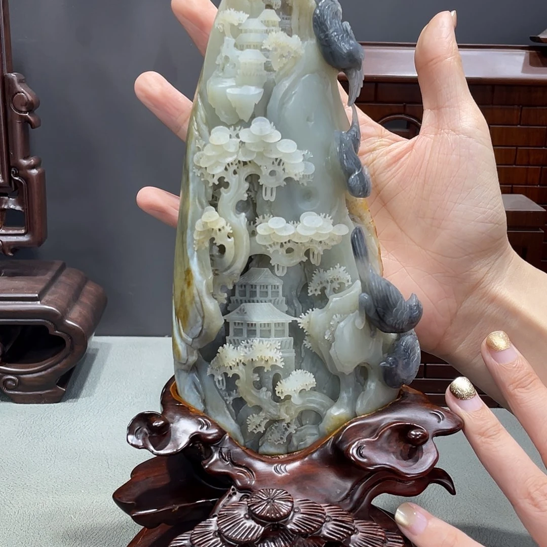 和田玉未镶嵌摆件